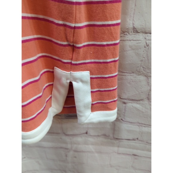 Nautica Women's Summer dress sleeveless M medium Coral Pink White Striped vneck - Picture 4 of 5